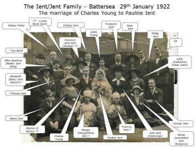 The Wedding of Pauline Ient to Charles Young - family group
The Wedding of Pauline Ient to Charles Young - 9th January 1922

